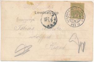 1905 Szilágysomlyó, Simleu Silvaniei; Református templom, városi szálloda, Fő tér, Schupiter János ü...