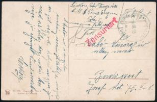 1915 Cenzúrás tábori posta képeslap Budapestre küldve K.u.K. KRIEGSMARINE / S.M.S. PRINZ EUGEN