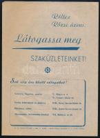 1959 &quot;Röltex Rózsi üzeni: Látogassa meg szaküzleteinket!&quot;, kisplakát, 20,5x15 cm