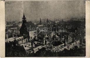 1913 Pozsony, Pressburg, Bratislava; nach dem Brande am 17. Mai 1913. / zsidónegyed az 1913. május 17-i tűzvész után / Jewish quarter after the great fire, ghetto (r)
