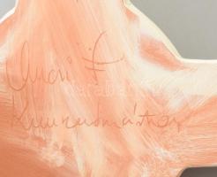 Kerámia feszület Kunszentmártoni iparművész kerámia, jelzett, kézzel festett, hibátlan 30x23 cm