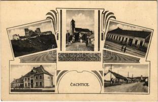 Csejte, Csejthe, Cachtice; várrom, templom, itca / castle ruin, church, streets. Art Nouveau (fl)