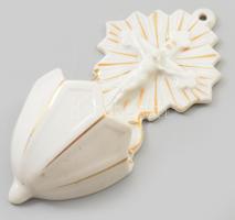 Zsolnay porcelán szentelvíz tartó kézzel festett, jelzett, hibátlan 16 cm