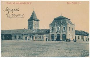 1909 Nagyszalonta, Salonta; Toldi Miklós tér, Róth Ármin üzlete, Hitelszövetkezet. W.L. 1594. / square, shops, credit union (fa)