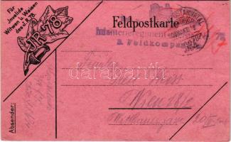 1918 A 78. gyalogezred rokkantjai, özvegyei és árvái javára tábori posta segélylap / Für Invaliden Witwen und. Waisen des I.R.78. (EK)