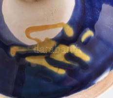 G.É: jelzéssel: Kerámia korsó, Kézzel festett, jelzett, hibátlan 18 cm