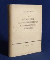 Eckhart Ferenc:  A bécsi udvar gazdaságpolitikája Magyarországon 1780-1815.  Budapest, (1958). Akadémiai Kiadó (Akadémiai Nyomda). 492 p. Egyetlen kiadás.  Eckhart Ferenc (1885-1957) gazdaság- és jogtörténész, levéltáros összesen 600 példányban megjelent posztumusz műve. A szerző a két világháború között döntően jog- és alkotmánytörténettel foglalkozott, a Szent Korona-tannal, a földúri bíráskodás és a megyei igazságszolgáltatás történetével. A hivatalos történetírással nemegyszer szembemenő egyetemi előadásait a hatalom többször élesen bírálta. Közvetlenül a háború után a Magyar Történelmi Társulat elnöke volt, a diktatúra felállásával háttérbe szorították. Gazdag levéltári kutatáson alapuló posztumusz műve egy korai művének (A bécsi udvar gazdasági politikája Magyarországon Mária Terézia korában, 1922) méltó és logikus folytatása.  Aranyozott kiadói egészvászon kötésben, eredeti védőborítóban. Jó példány.