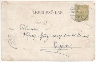 1903 Herkulesfürdő, Baile Herculane; Szecessziós művészlap fürdővendégekkel / spa guests. Kunstansta...