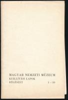 cca 1977 Magyar Nemzeti Múzeum kiállítási lapok: Régészet 1-10. Kiadói papírmappában.