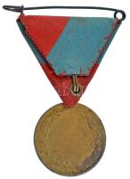 ~1900-1920. Bronz vívó emlékérem mellszalagon (33mm) T:XF patina
