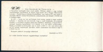 1972 Nemzetközi Vasútegylet (UIC) jubileumi ünnepség meghívó