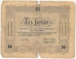 1848. 10Ft "Kossuth bankó" T:VG,G nagyobb szakadás Adamo G111