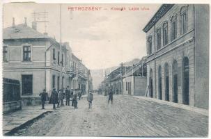 1914 Petrozsény, Petrosani; Kossuth Lajos utca. Herz Henrik kiadása / street view (EK)