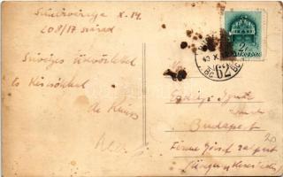 1940 Szinérváralja, Szinér-Váralja, Seini; Piactér, templom, automobil / market square, church, auto...