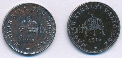 1916KB 20f Fe (2db, egyik sheradírozott) T:XF,VF Adamo K4.1