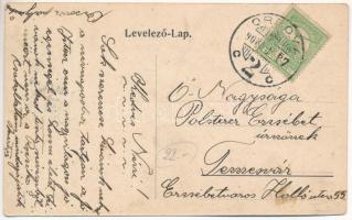 1908 Orsova, Al-Duna. Babagája szikla és gőzhajó / Der Babagay-Felsen / Babagaj rock and steamship. ...