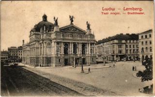 1907 Lviv, Lwów, Lemberg; Teatr miejski / theatre, Cafe Royal (EK)