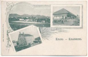 Kranj, Krainburg; Mayrjeva pivovarna s skladiscem / brewery and warehouse of Mavril Mayr. Art Nouveau, floral (EK)