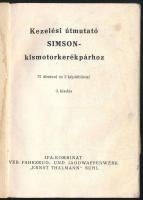 Kezelési útmutató Simson-kismotorkerékpárhoz. Leipzig, 1973, VEB Fachbuchverlag. Fekete-fehér képekk...