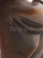 Japán kétrészes netsuke, összeilleszthető erotikus figurapárral. Faragott és pácolt ekzóta fa, faany...