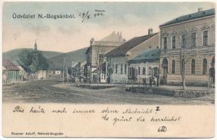 1904 Boksánbánya, Románbogsán, Németbogsán, Deutsch-Bogsan, Bocsa Montana; utca. Rosner Adolf kiadása / street view (EB)