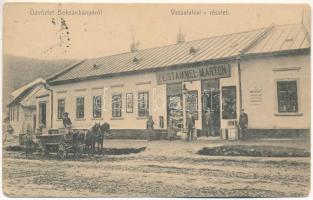 1911 Boksánbánya, Románbogsán, Németbogsán, Deutsch-Bogsan, Bocsa Montana; Vassafalvai (Vasziova) részlet, Feistammel Márton üzlete / Vasiova, shop of Feistammel (r)