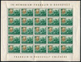 1947Roosevelt 12f 25-ös teljes ív (ráncok, gumiér / creases, gum crease)