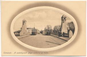 Temesvár, Timisoara; A szabályozott Béga csatorna új hídja, villamos / bridge, tram