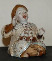 Kínai, kézzel festett porcelán, bólogatós bábu 10 cm-es magassággal