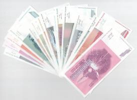 Jugoszlávia 1992-1993. 100D-10.000.000.000D (16xklf), közte 1992. 5000D pótkiadás "ZA" T:U...