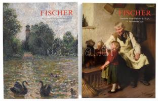Fischer 2 darab árverési katalógus, klasszikus és kortárs festmények témában, 2010-2011
