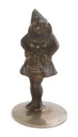 Bohóc. Bronz figura, talapzaton, jelzés nélkül, m: 13,5 cm