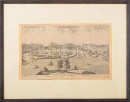 Weitzen (Vác látképe). Rézmetszet, papír. XVII. v. XVIII. sz. Jelzés nélkül. Körbevágva. Üvegezett f...