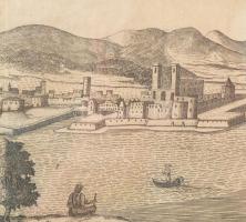 Weitzen (Vác látképe). Rézmetszet, papír. XVII. v. XVIII. sz. Jelzés nélkül. Körbevágva. Üvegezett f...