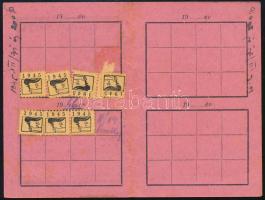 1945 Szociáldemokrata Párt (SZDP) tagsági könyv, bélyegekkel