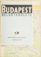 1956 Budapest belső területe, térkép utcajegyzékkel, Bp., Kartográfiai Vállalat (Offset-ny.), a hajtások mentén szakadásokkal, 68,5x49 cm