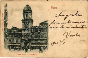 1900 Fiume, Rijeka; Torre civica / Stadtthurm / town tower, pharmacy. Stengel & Co. 4745. (fl)