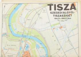 1982 Tisza Szeged (Algyő) - Tiszasziget szakaszának térképe, 1 : 20.000, Bp., Kartográfiai Vállalat, 115,5x21 cm