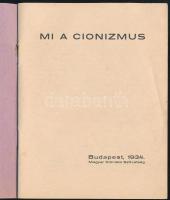 1934 Bp., Mi a cionizmus? Magyar Cionista Szövetség, 32p