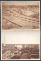 cca 1917-1918 Gyárépítés, 7 db feliratozott, pecsételt fotó, sarkain törésnyomok, 17,5×24 cm