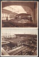 cca 1917-1918 Gyárépítés, 7 db feliratozott, pecsételt fotó, felületén törésnyomok, 17,5×24 cm