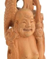 Buddha. Faragott keleti szobor, m: 29 cm