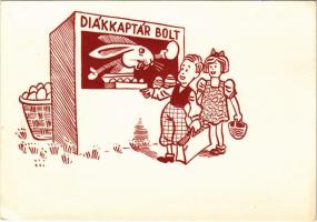 Diákkaptár Bolt. Diákkaptárszövetség. Felelős kiadó Csanak István, Patria nyomda / Hungarian Youth Association propaganda art postcard (EK)