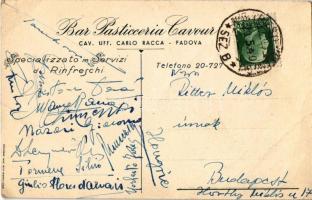 1940 Bar Pasticceria Cavour, Cav. Uff. Carlo Racca, Padova / Olasz cukrászda reklámlapja / Italian p...
