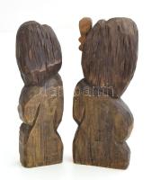 Zenészek. 2 darab antik erdélyi fafaragás, klasszikus népi stílusban. Kopással, m:30 cm