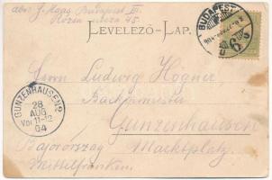 1904 Budapest VI. Gyár utca, montázs katonával és szerelmes párokkal (EB)