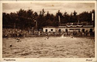 1936 Nagykanizsa, Strand, vízilabda mérkőzés, magyar zászlók (fl)