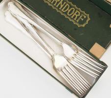 6 db Berndorf alpakka villa + 6 db kés, +1 db húsvilla, két eredeti dobozban