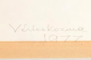 Dobroszláv Lajos (1902-1987): Vérteskozmai táj, 1977. Akvarell, ceruza, papír, jelezve jobbra lent, ...