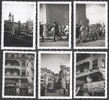 1942 Nagyvárad, Szent László hét, országzászló, katonák, kerékpárüzlet, stb., 18 db fotó, 6×9 cm
